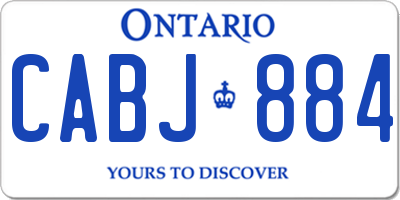 ON license plate CABJ884