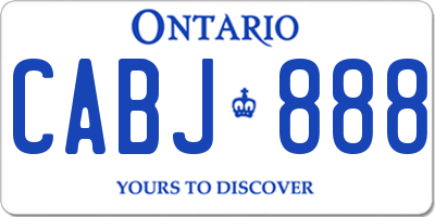 ON license plate CABJ888