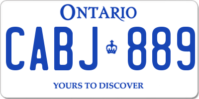 ON license plate CABJ889