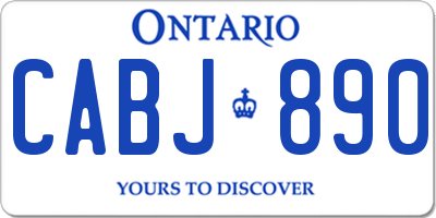 ON license plate CABJ890