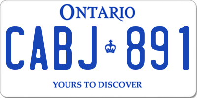 ON license plate CABJ891