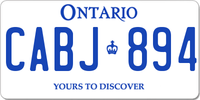 ON license plate CABJ894