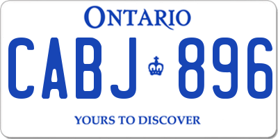 ON license plate CABJ896