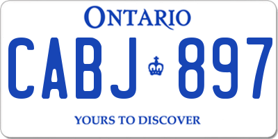 ON license plate CABJ897