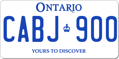 ON license plate CABJ900