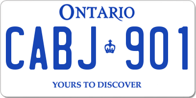 ON license plate CABJ901