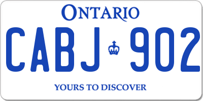 ON license plate CABJ902