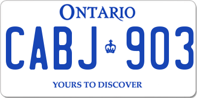 ON license plate CABJ903