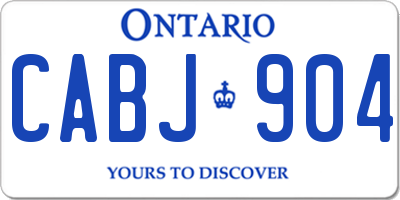 ON license plate CABJ904