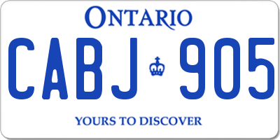 ON license plate CABJ905