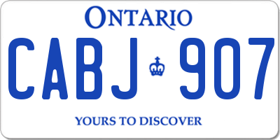 ON license plate CABJ907