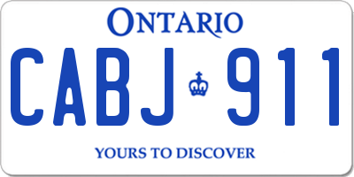 ON license plate CABJ911