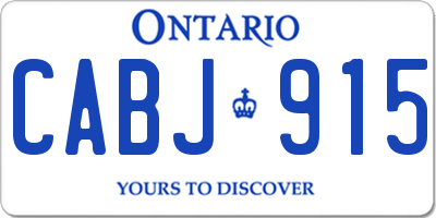 ON license plate CABJ915