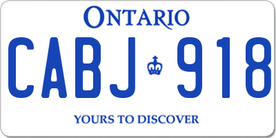 ON license plate CABJ918