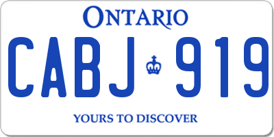 ON license plate CABJ919