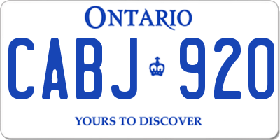 ON license plate CABJ920