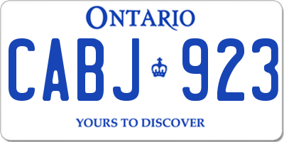 ON license plate CABJ923