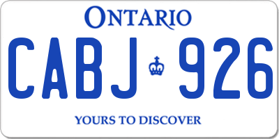 ON license plate CABJ926