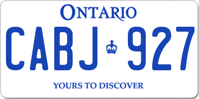 ON license plate CABJ927