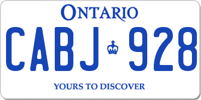 ON license plate CABJ928