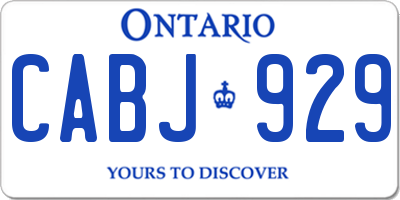 ON license plate CABJ929