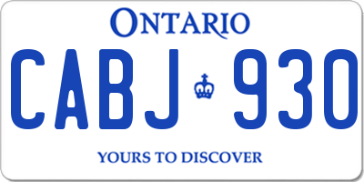 ON license plate CABJ930