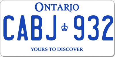 ON license plate CABJ932