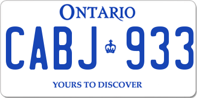 ON license plate CABJ933