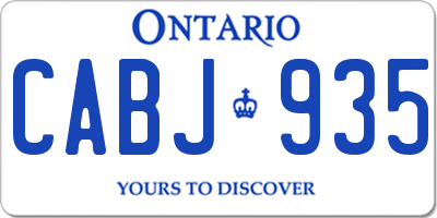 ON license plate CABJ935