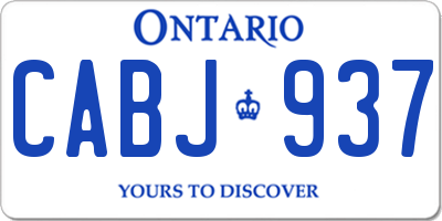 ON license plate CABJ937