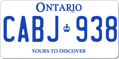 ON license plate CABJ938