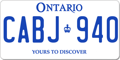 ON license plate CABJ940