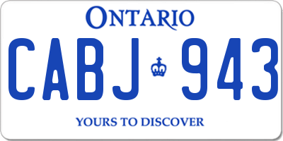 ON license plate CABJ943