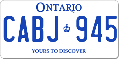 ON license plate CABJ945