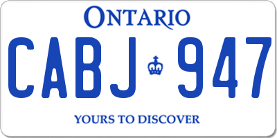 ON license plate CABJ947