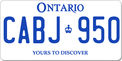 ON license plate CABJ950