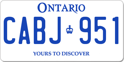 ON license plate CABJ951