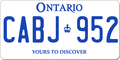 ON license plate CABJ952