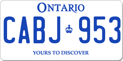 ON license plate CABJ953