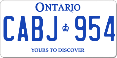 ON license plate CABJ954