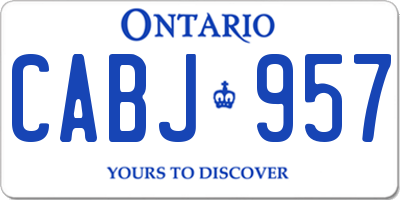 ON license plate CABJ957