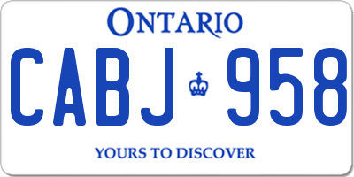 ON license plate CABJ958