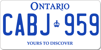 ON license plate CABJ959