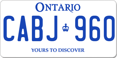 ON license plate CABJ960