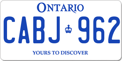 ON license plate CABJ962