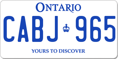 ON license plate CABJ965