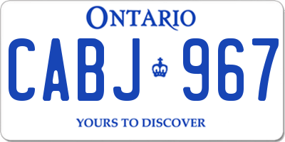 ON license plate CABJ967