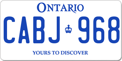 ON license plate CABJ968