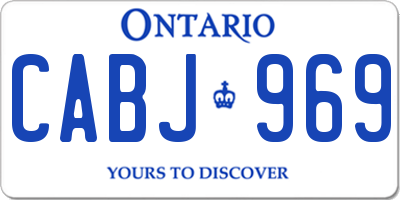 ON license plate CABJ969