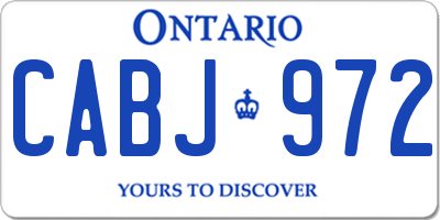 ON license plate CABJ972